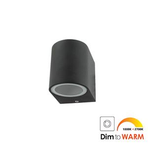 Letsleds Wandlamp LED 1x7Watt ZWART 230Volt IP44 dimbaar