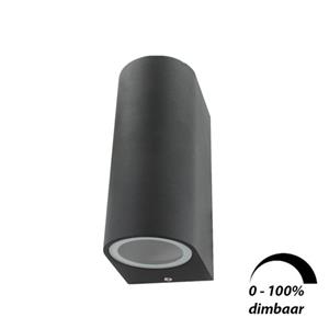 Letsleds Wandlamp LED 2x6Watt ZWART 230Volt IP44 dimbaar
