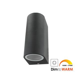 Letsleds Wandlamp LED 2x7Watt ZWART 230Volt IP44 dimbaar