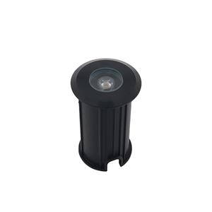 Letsleds Rota LED mini grondspot 1Watt ZWART rond IP65