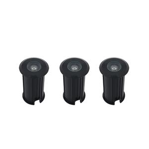 Letsleds Set 3x Rota LED mini grondspot 1Watt ZWART rond IP65