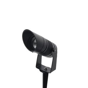 Letsleds LED mini tuinspot prikspot met kap 5Watt ZWART 220/230Volt IP65 warm wit