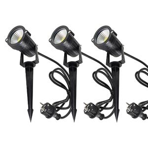 Letsleds Set 3x LED tuinspot prikspot 5Watt 220/230Volt met stekker IP65