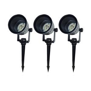 Letsleds Set 3x LED tuinspot prikspot armatuur GU10 ZWART 220/230Volt IP65