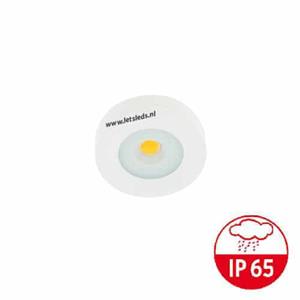 Letsleds LED mini opbouwspot WIT IP65 3Watt rond dimbaar
