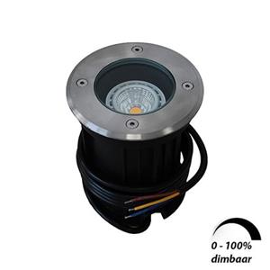 Letsleds LED grondspot GU10 6Watt COB rond RVS dimbaar IP65
