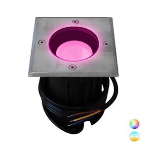 Letsleds Smart LED grondspot GU10 4Watt RGBW vierkant RVS IP65 MiLight-MiBoxer
