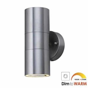 Letsleds Wandlamp LED 2x7Watt RVS 230Volt IP44 dimbaar