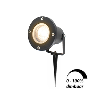 Letsleds LED tuinspot prikspot 1x6Watt ZWART 220/230Volt IP65 dimbaar