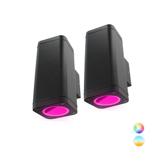 Letsleds Set 2x Novo Smart LED schuttinglamp RGBW IP65 5Watt dimbaar vierkant up en down