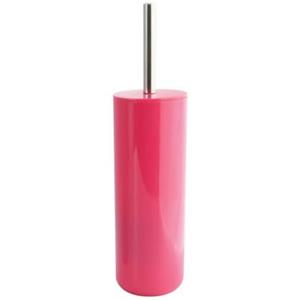 MSV Porto Toilet/wc-borstel in houder - kunststof - fuchsia roze - cm -