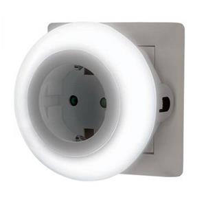 Grundig LED Nachtlamp met lichtsensor - 2x - 230v - kinderkamer - met extra stopcontact - energiebesparend -