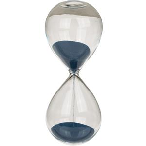 Out of the blue Zandloper 5 minuten - blauw zand - 12,5 cm - van glas - Decoratie of spel zandlopers -