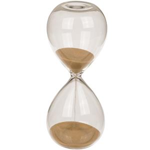 Out of the blue Zandloper 5 minuten - goud zand - 12,5 cm - van glas - Decoratie of spel zandlopers -