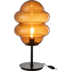 J-Line  Tafellamp Honinglepel Glas Bruin - 28x28x52cm