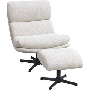Leen Bakker Relaxfauteuil Bobbi incl. hocker - greige