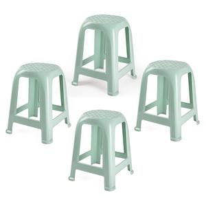 PlasticForte Zit krukjes - 4x - mintgroen - kunststof - x x cm -