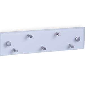 Zeller sleutelrek transparant glas voor 5 sleutels - 30 cm - Sleutels ophangen -