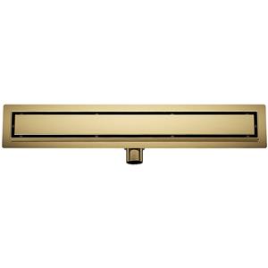 Wiesbaden Douchegoot met Tegelrooster en Flens - 70x7cm - Geborsteld Messing