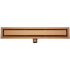 Wiesbaden Douchegoot met Tegelrooster en Flens - 80x7cm - Geborsteld Brons Koper