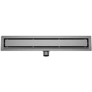 Wiesbaden Douchegoot met Tegelrooster en Flens - 80x7cm - Gunmetal