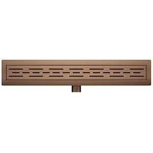 Wiesbaden Douchegoot met Flens en Rooster - 100x7cm - Geborsteld Brons Koper