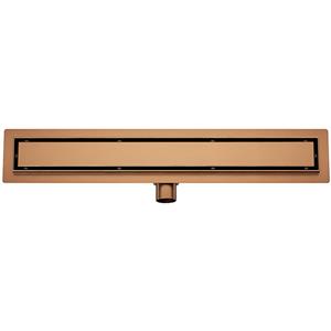 Wiesbaden Douchegoot met Tegelrooster en Flens - 90x7cm - Geborsteld Brons Koper