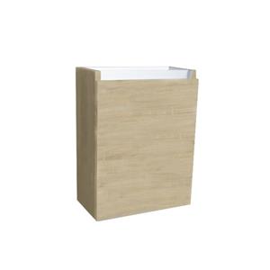 Sanilux Fonteinkast  Aluminium Greeplijst Light Wood Scharnier Rechts 52x40x22 cm