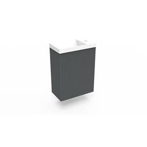 Arcqua Fonteinkast Cement  Ridge 40x55x28 cm Incl. Fontein Glans Wit Zonder Overloop