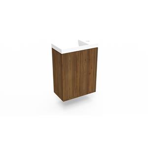 Arcqua Fonteinkast Maddison Oak  Luna 40x55x28 cm Incl. Fontein Mat Wit Zonder Overloop