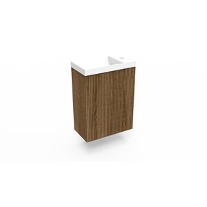Arcqua Fonteinkast Cafe Oak  Ridge 40x55x28 cm Incl. Fontein Mat Wit Zonder Overloop
