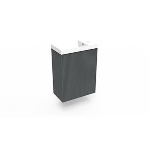 Arcqua Fonteinkast Cement  Ridge 40x55x28 cm Incl. Fontein Mat Wit Met Overloop