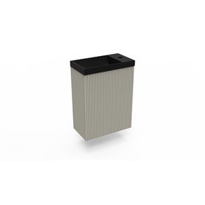 Arcqua Fonteinkast Clay  Ridge 40x55x28 cm Incl. Fontein Mat Zwart Zonder Overloop