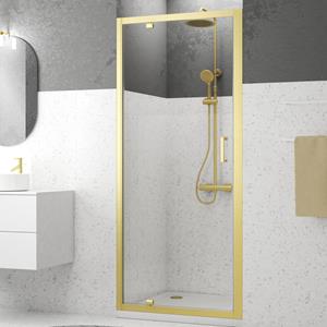 Aurlane  Douchedeur Factory 90 X 200cm - Goud Profiel - 6 Mm Helder Glas