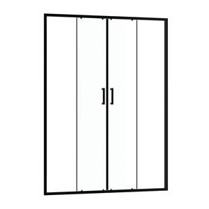 Aurlane  Douche Schuifdeur Factory 140 X 200cm - Zwart Profiel - 6 Mm Helder Glas