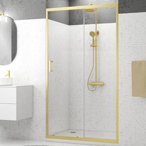 Aurlane  Douche Schuifdeur Factory 120 X 200cm - Goud Profiel - 6 Mm Helder Glas