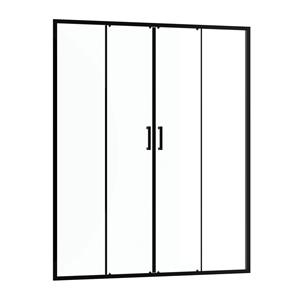 Aurlane  Douche Schuifdeur Factory 160 X 200cm - Zwart Profiel - 6 Mm Helder Glas