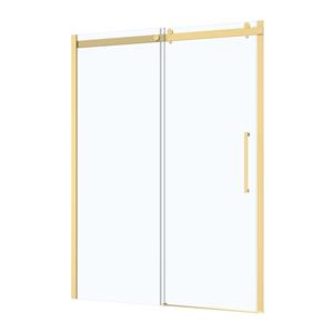 Aurlane  Douche Schuifdeur Rolling 140 X 200cm - Goud Profiel - 8 Mm Helder Glas