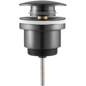 BES LED Clickwaste Afvoerplug - Leoni Clis - Messing - PVD - Gunmetal Grijs