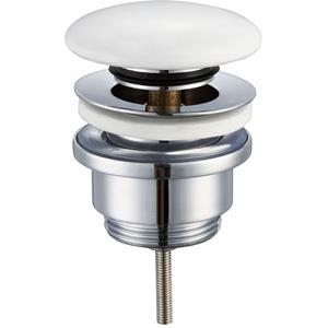 Wiesbaden Caral Clickwaste Afvoerplug - 5/4inch keramiek glans Wit