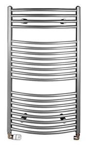 Aqualine Gebogen handdoekradiator 45x97 cm 419W metallic zilver
