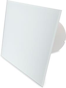 Whisper Badkamer/toilet ventilator - met timer & vochtsensor - Ø125mm - vlak glas - mat wit