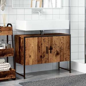 VidaXL Badkamerkast 80x33x60 cm bewerkt hout oud houtkleurig