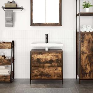 VidaXL Badkamerkast met lades 60x34,5x60 cm gerookt eikenkleurig