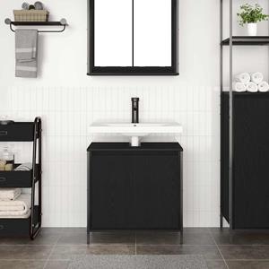 VidaXL Badkamerkast wastafelmeubel 60x34,5x60 cm zwart