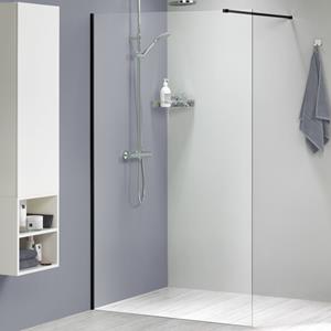 Sealskin  Inloopdouche - Complete Set Mix & Match 138 X 200cm - Zwart Profiel - 8 Mm Helder Glas