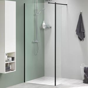 Sealskin  Inloopdouche + Korte Zijwand Mix & Match 98+30 X 200cm - Zwart Profiel - 8 Mm Helder Glas