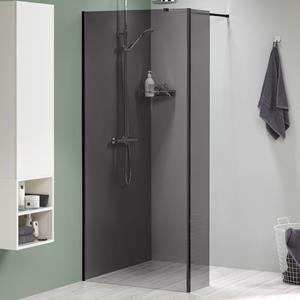 Sealskin  Inloopdouche + Korte Zijwand Mix & Match 98+30 X 200cm - Zwart Profiel - 8 Mm Rookglas