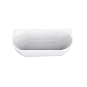 Wiesbaden Half Vrijstaande Whirlpool  Zenn 170x75x58 cm Luchtsysteem Met RVS Jets Glans Wit