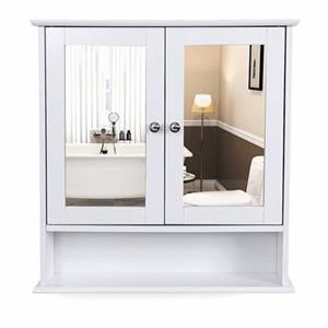 ACAZA Badkamerkast met twee spiegels - 56x13x58 cm - wit